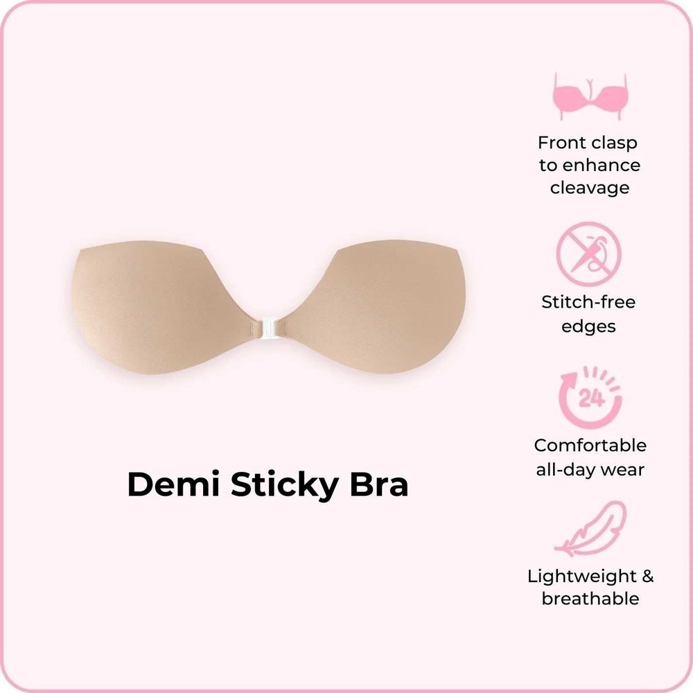 BOOMBA Demi Sticky Bra Sand Size D Strapless Adhesive Silicone NEW open box - Picture 6 of 6